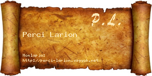 Perci Larion névjegykártya